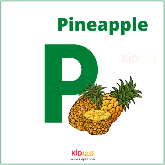 P For Pineapple Fruit Alphabet