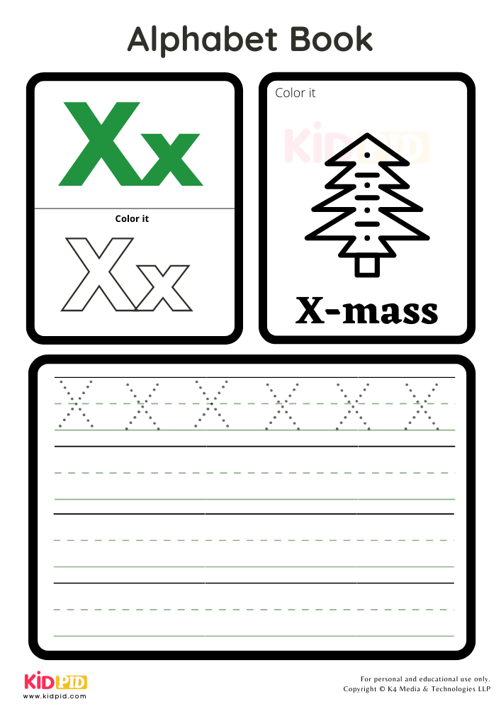 Alphabet Activity Book- X