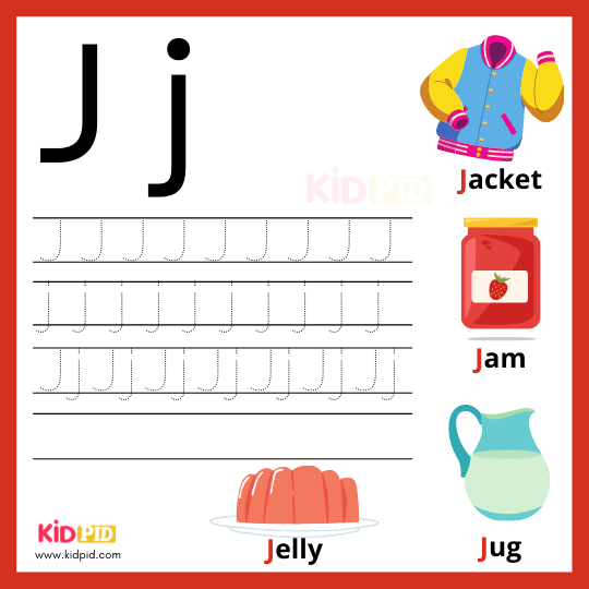 J Alphabet Writing Practice Sheet