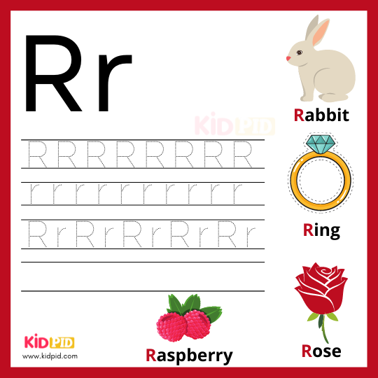 R Alphabet Writing Practice Sheet