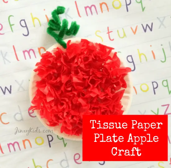 Tissue Paper Apple Crafts