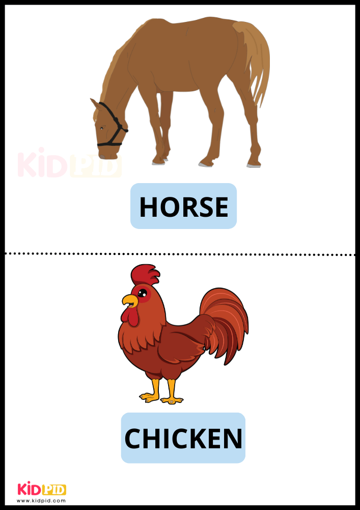 Farm Animals Horse & Chicken