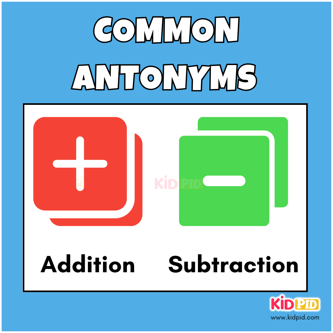 Addition - Subtraction - Common Antonyms
