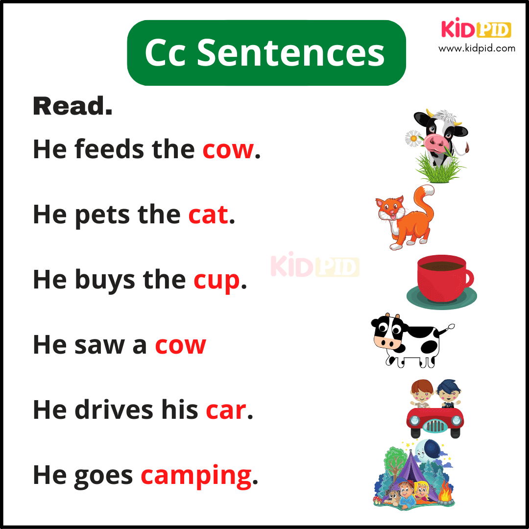 Cc Sentences - A-Z Sentences Writing For Kids
