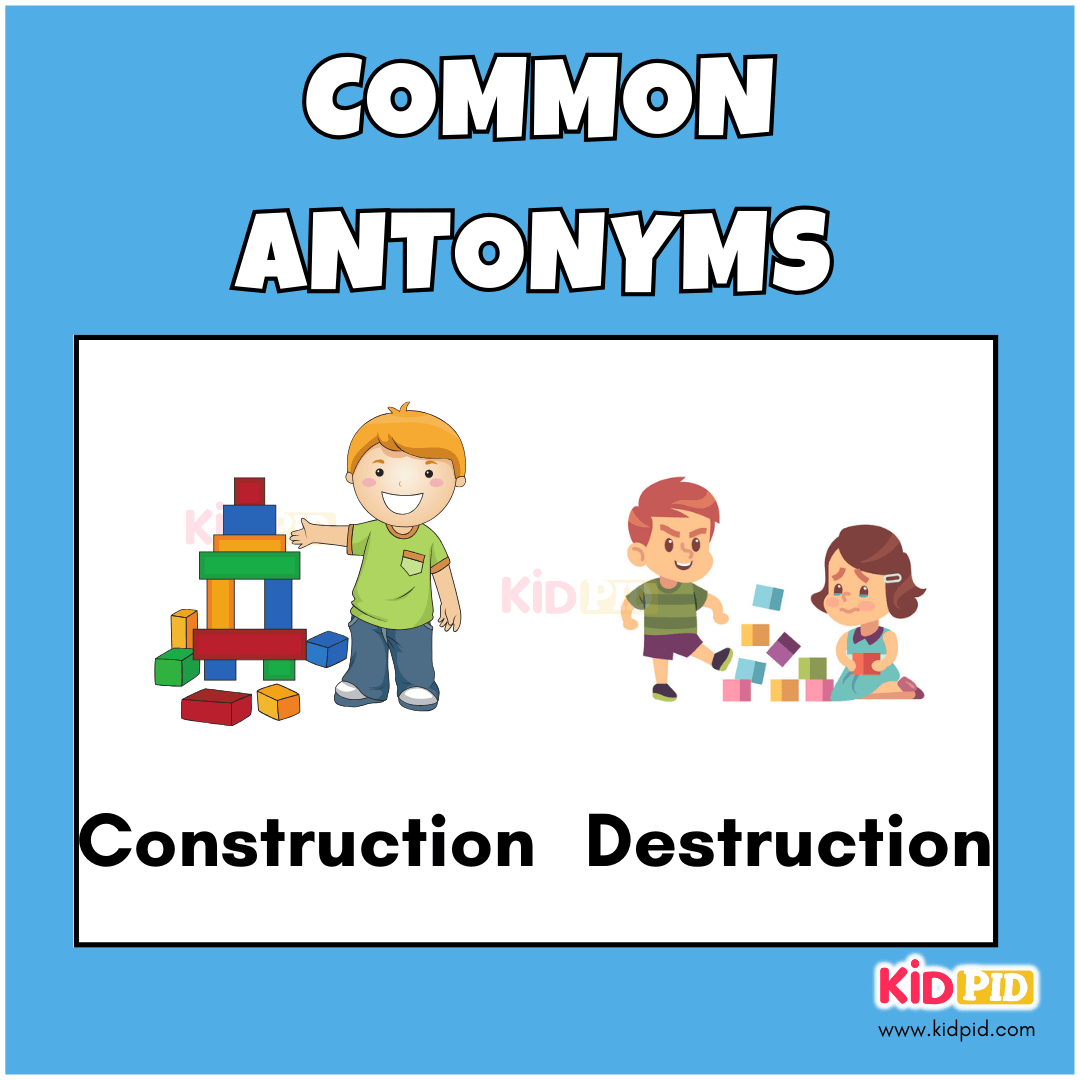 Construction - Destruction - Common Antonyms