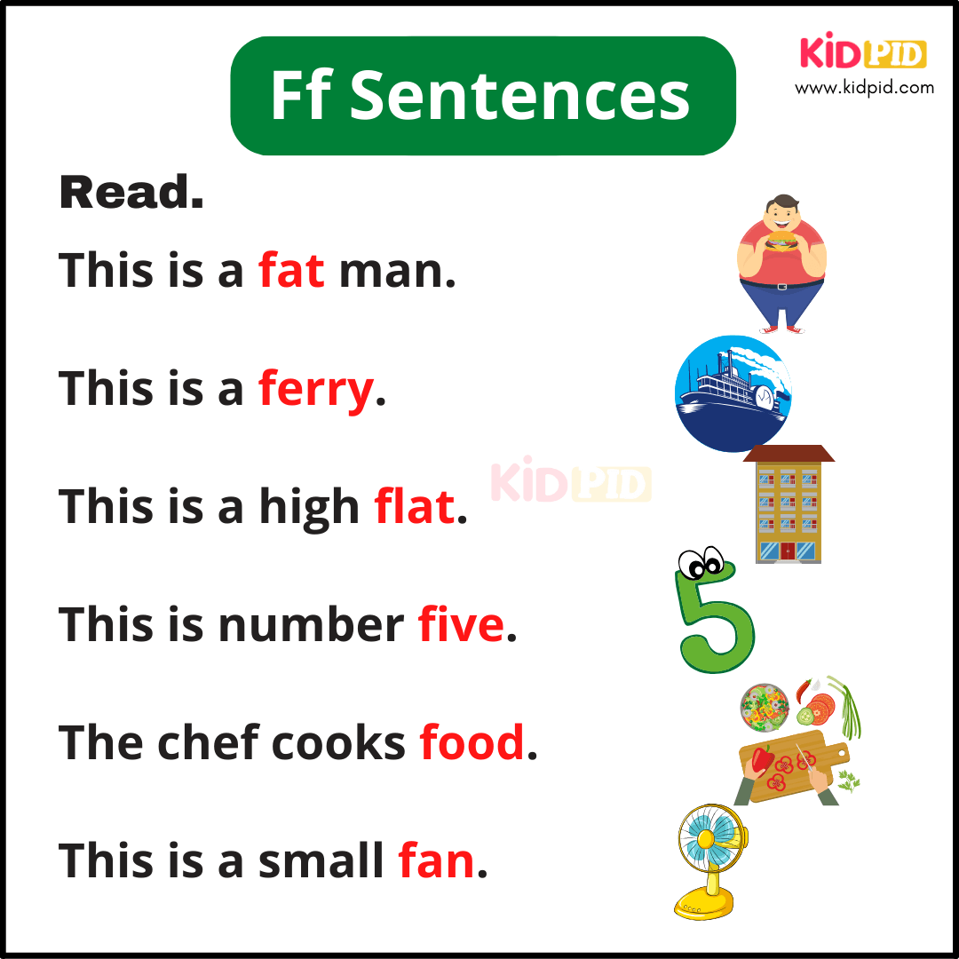 Ff Sentences - A-Z Sentences Writing For Kids
