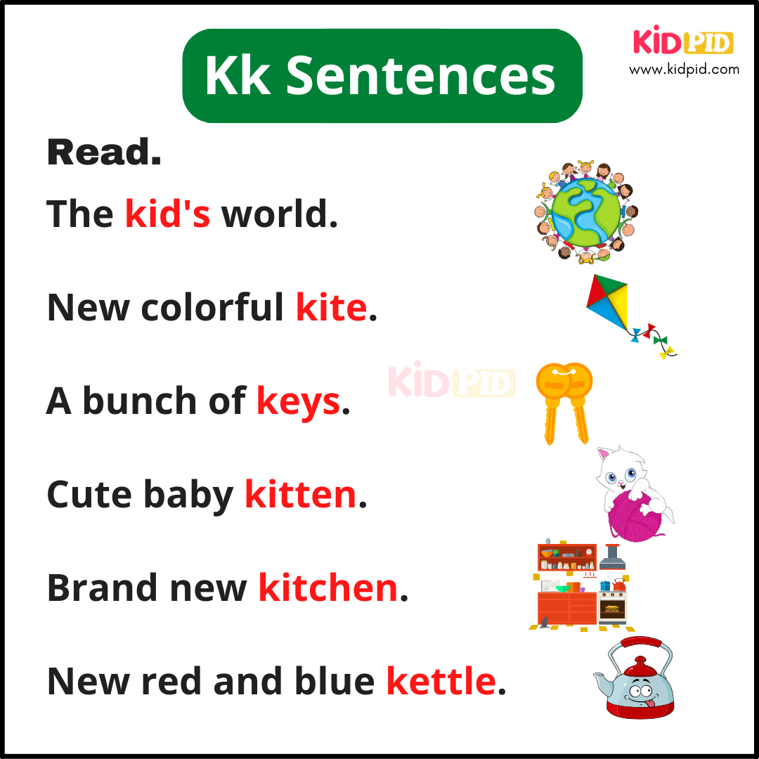 Kk Sentences - A-Z Sentences Writing For Kids
