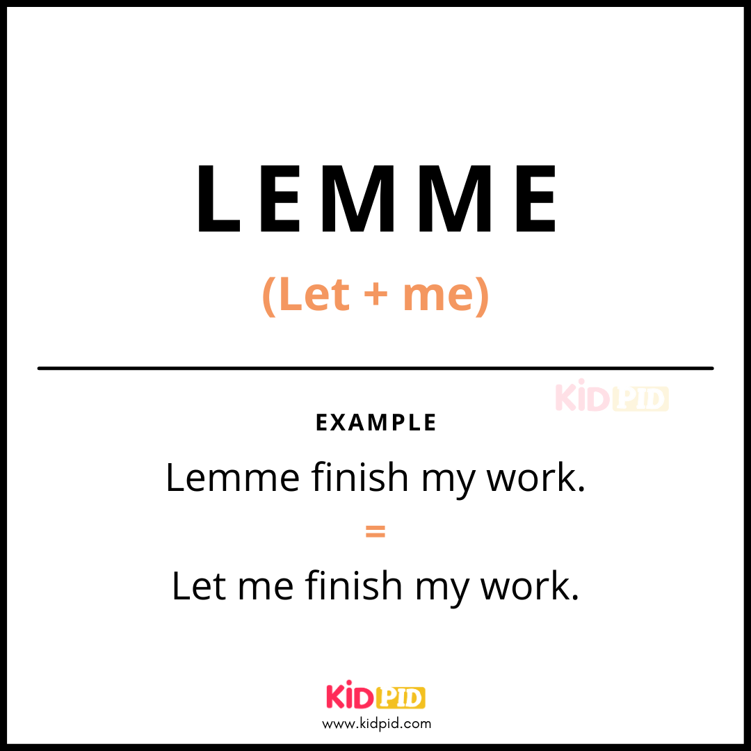 Lemme-Informal Contractions In English 