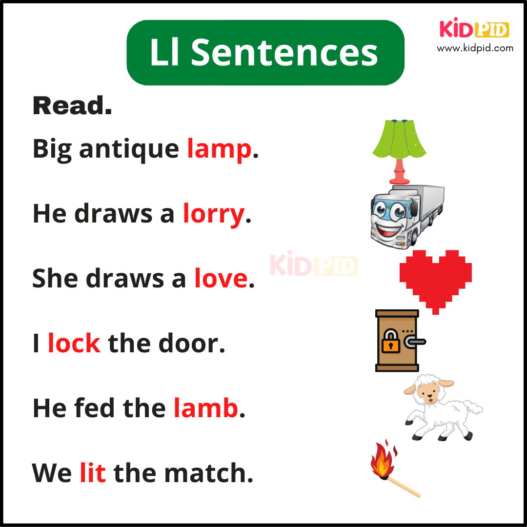 Ll Sentences - A-Z Sentences Writing For Kids