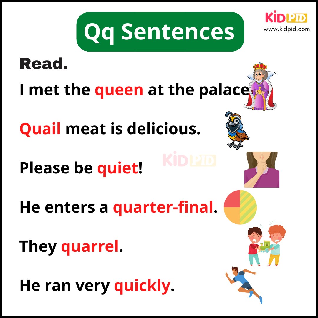 Qq Sentences - A-Z Sentences Writing For Kids
