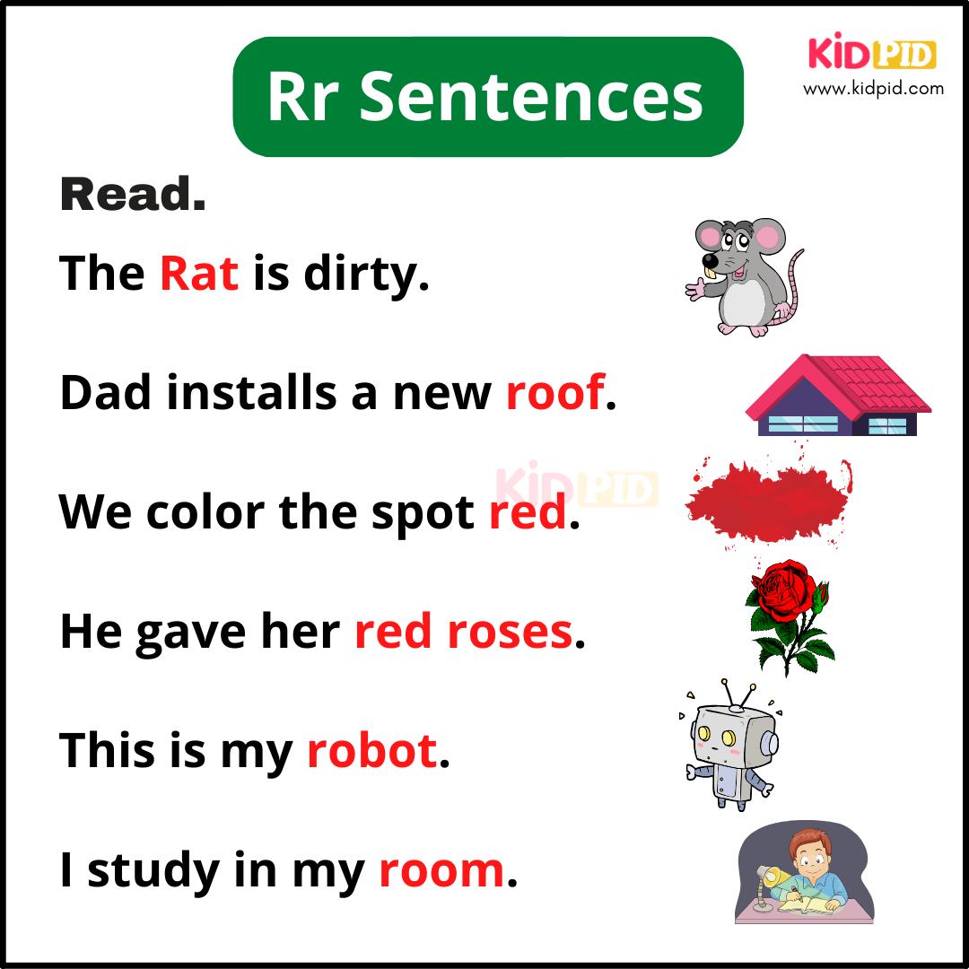 Rr Sentences - A-Z Sentences Writing For Kids