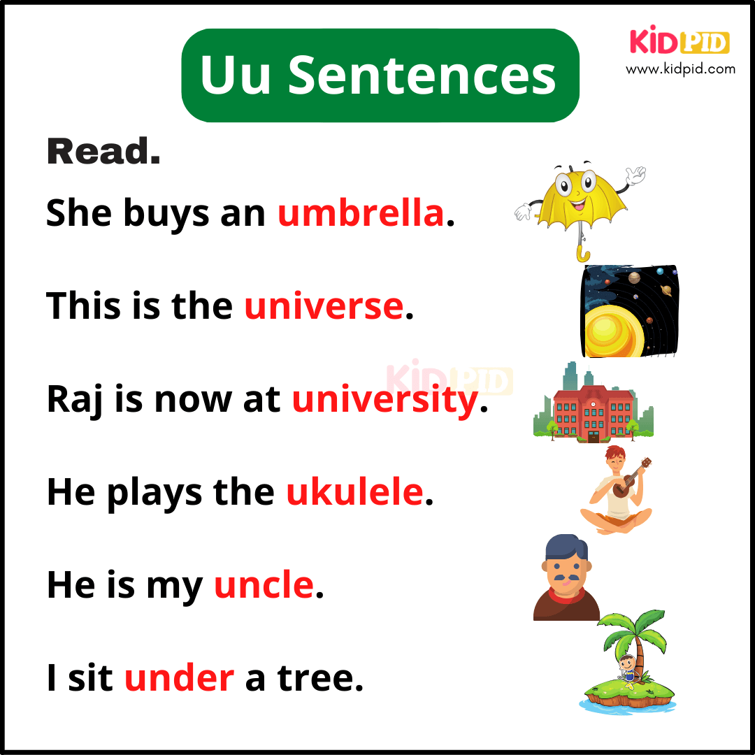 Uu Sentences - A-Z Sentences Writing For Kids