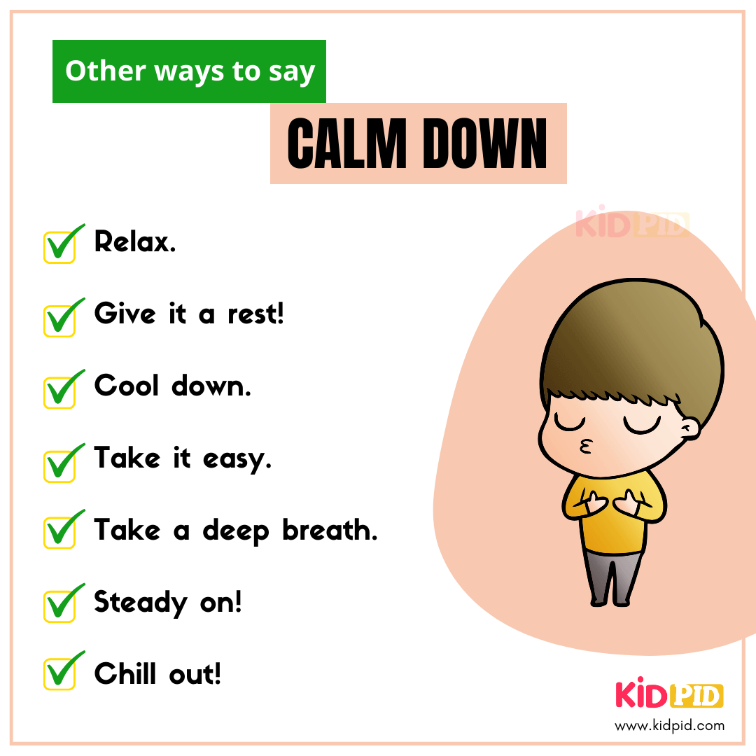 Calm Down - Synonyms Words - Same Word Many Slang