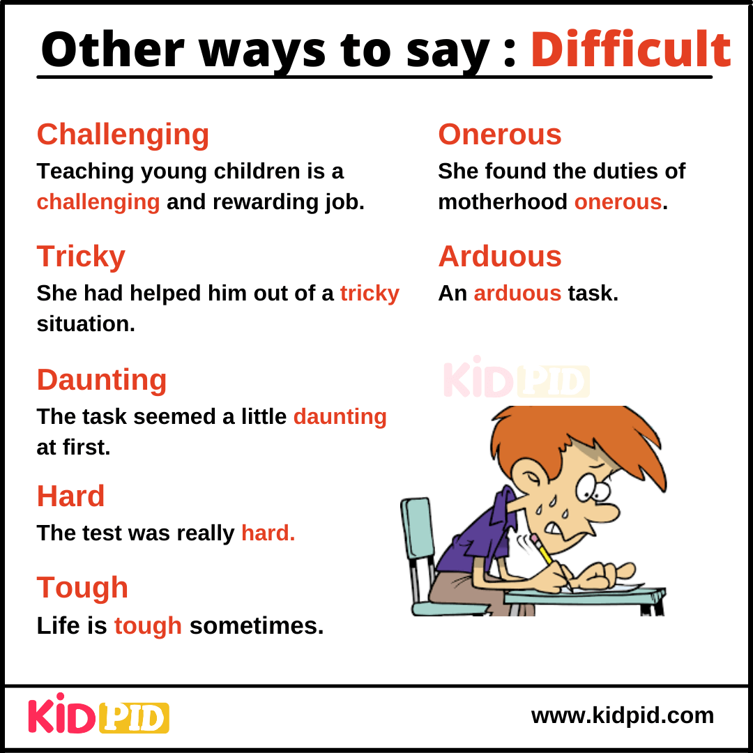 Difficult - Synonyms Words with Examples