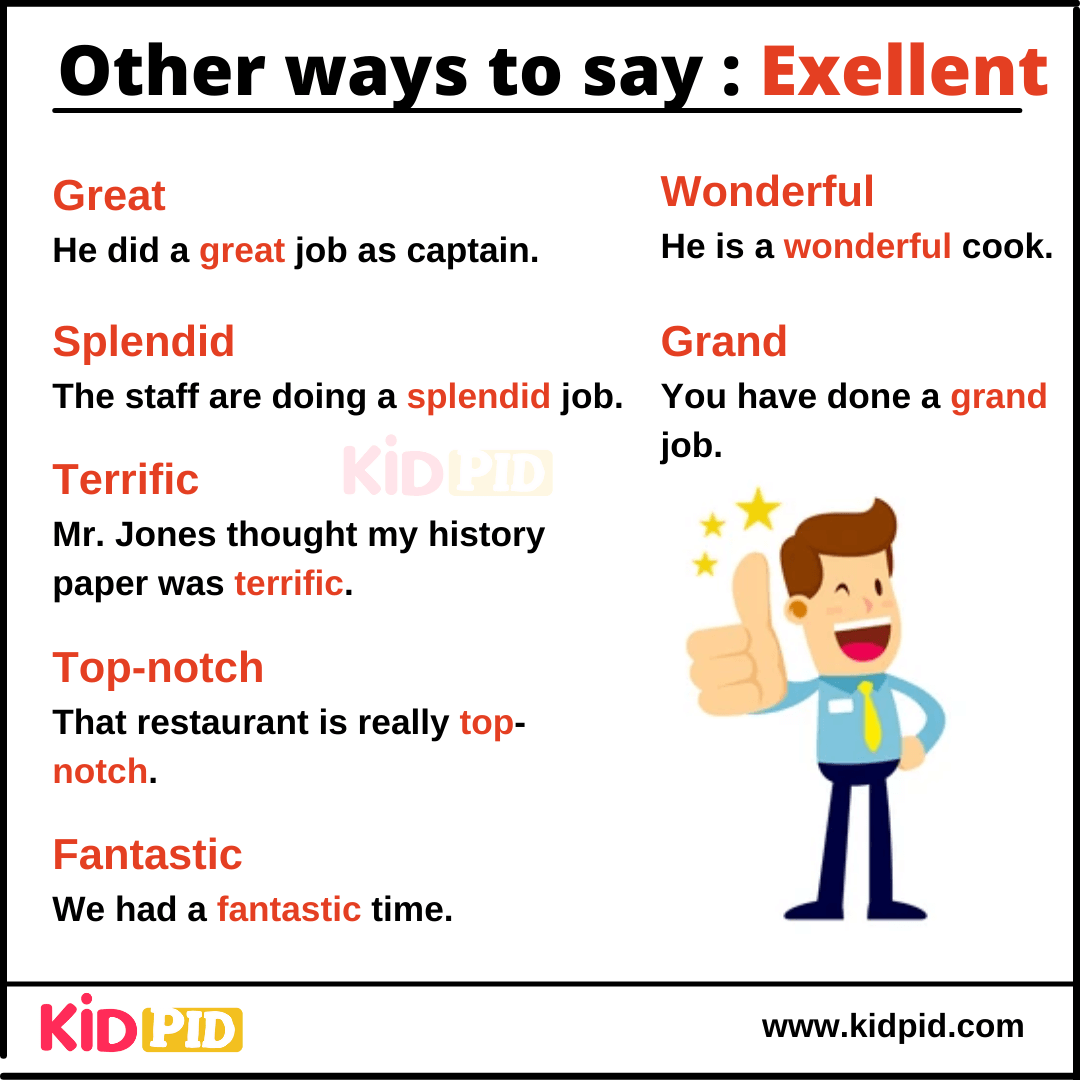 Excellent - Synonyms Words with Examples