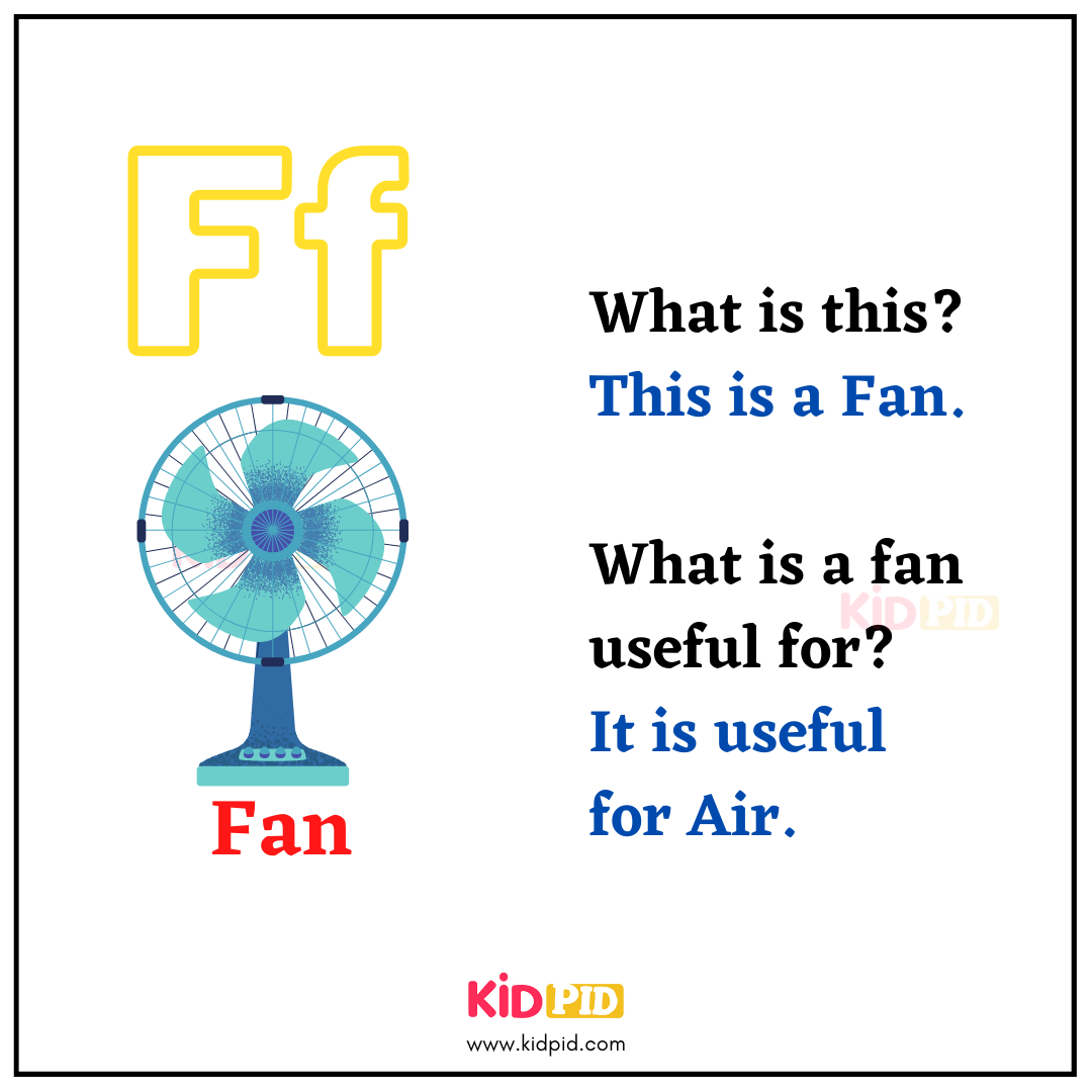 F for Fan - Learn with Alphabets