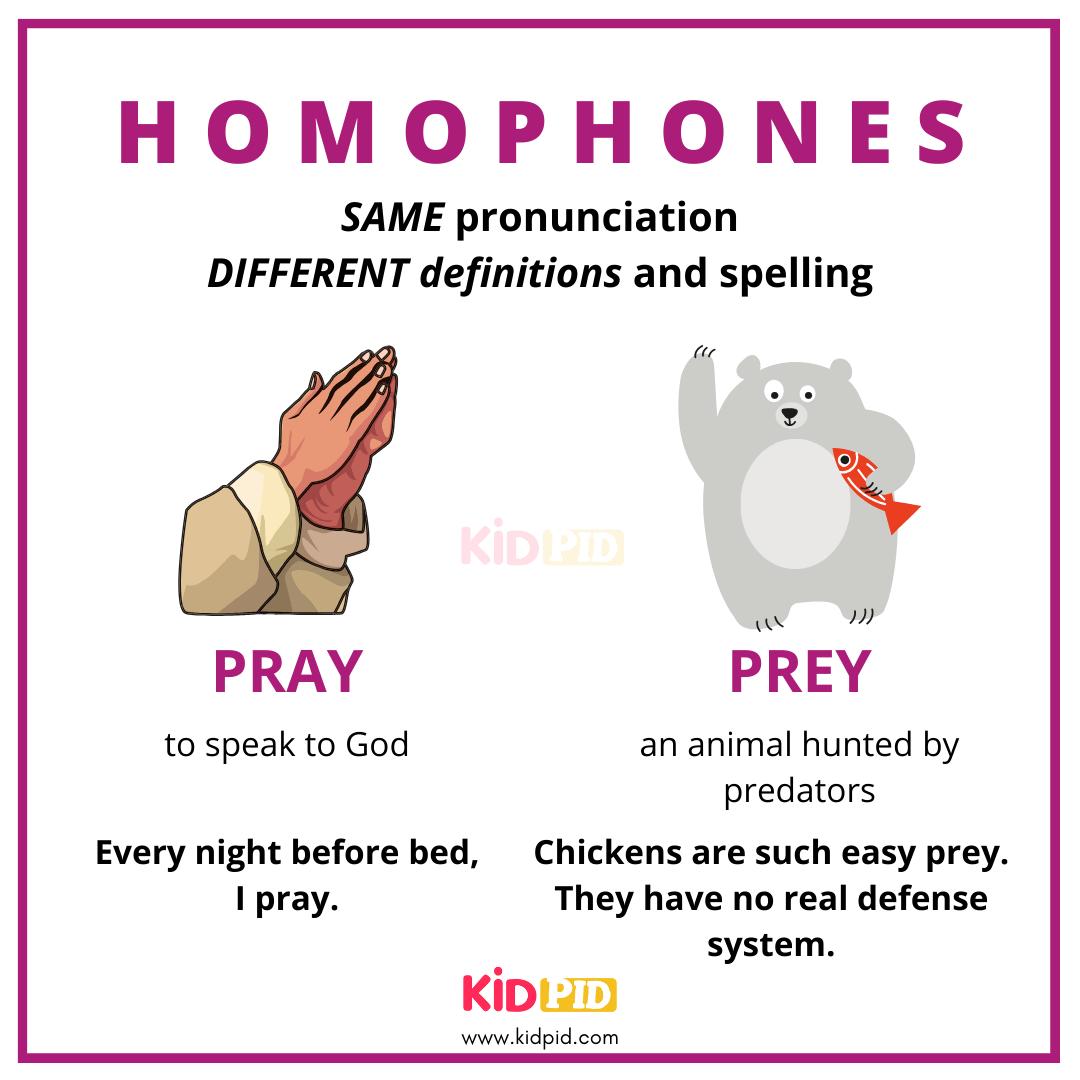 Pray VS Prey - Homophones
