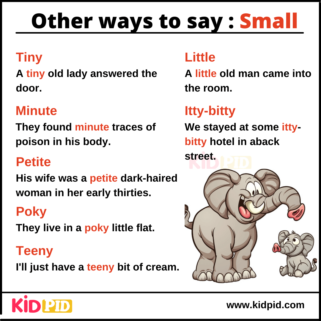 Small - Synonyms Words with Examples
