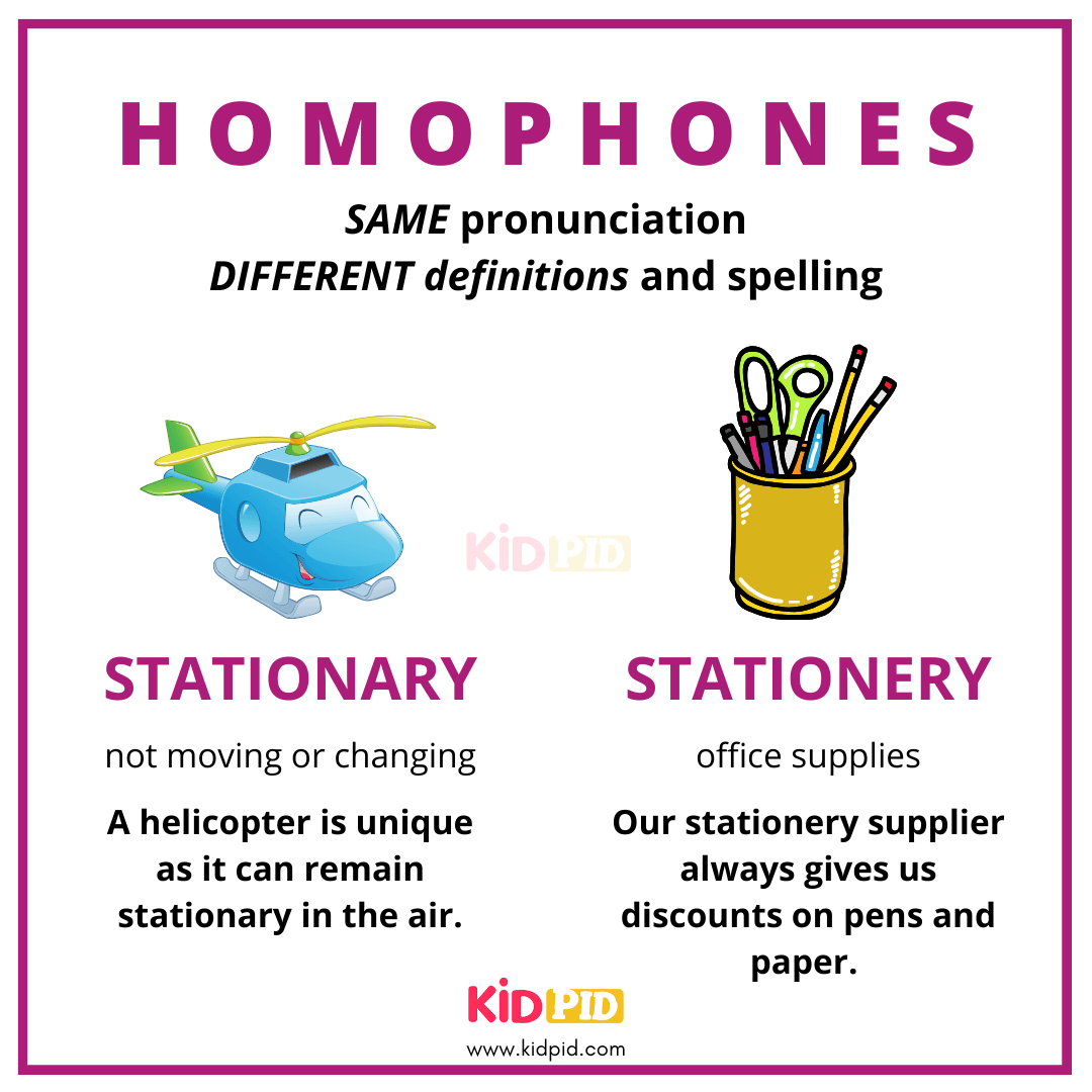 Stationary VS Stationery - Homophones