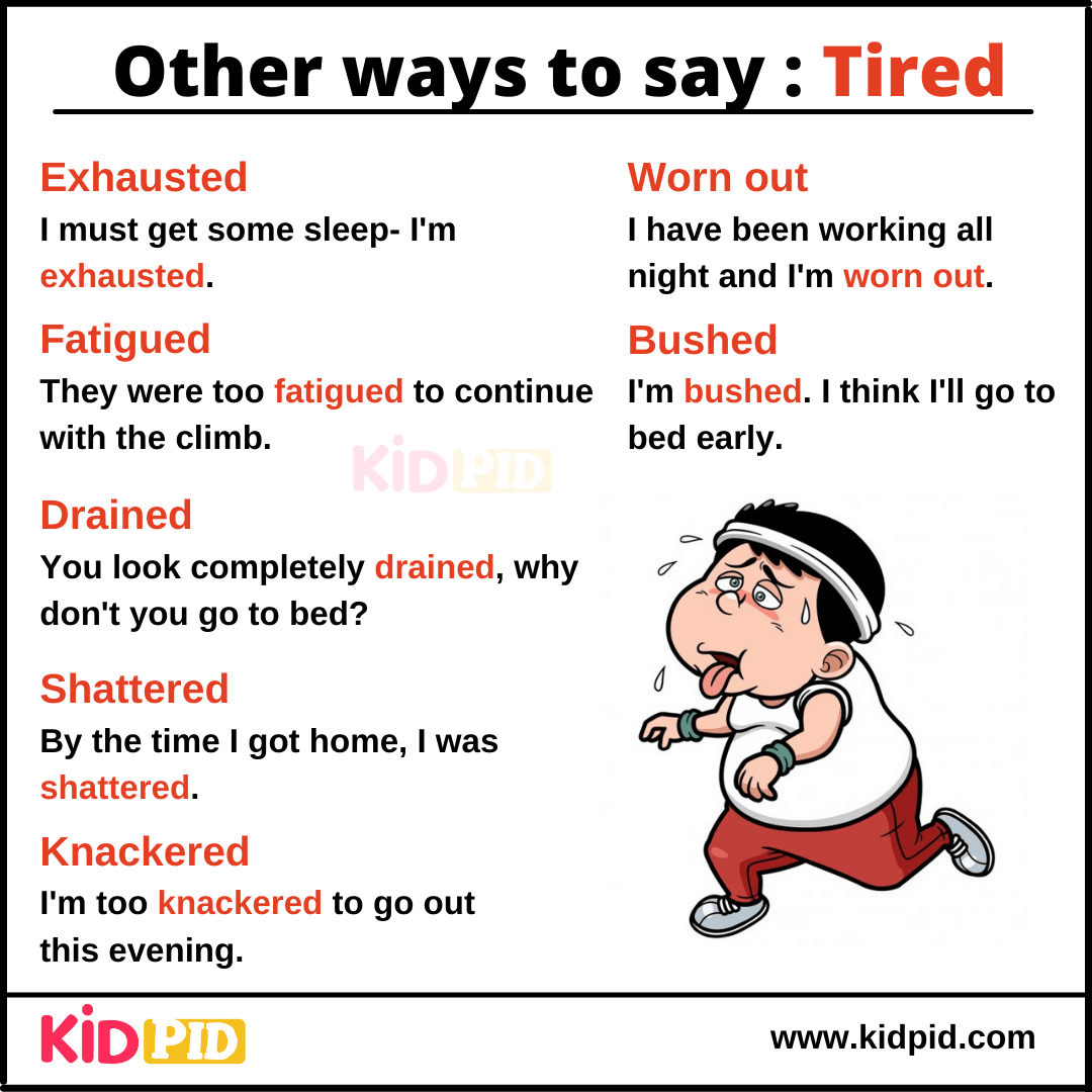 Tired - Synonyms Words with Examples