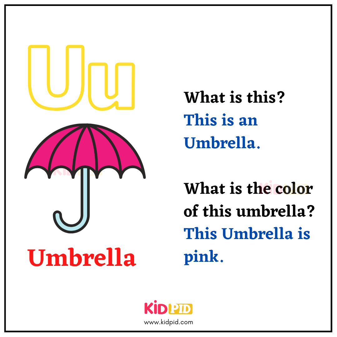 U for Umbrella - Learn with Alphabets