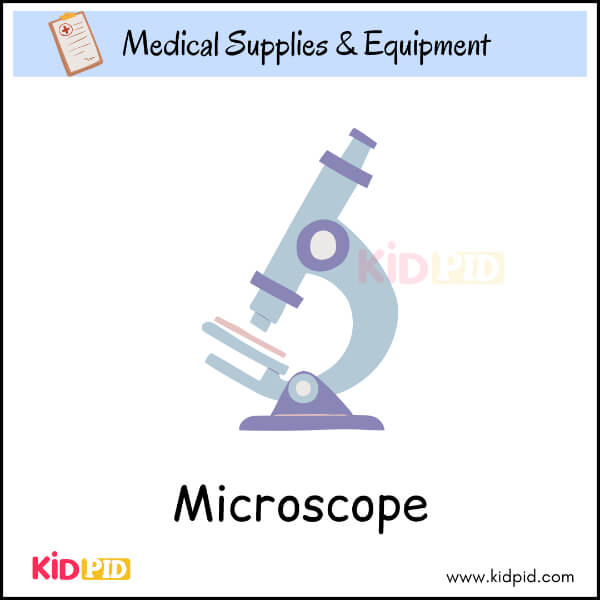 Cartoon microscope image for kids learning science