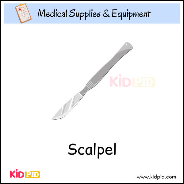 Surgical scalpel illustration for kids learning about surgery tools
