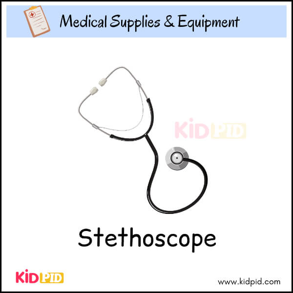 Stethoscope illustration for children learning about doctors’ tools