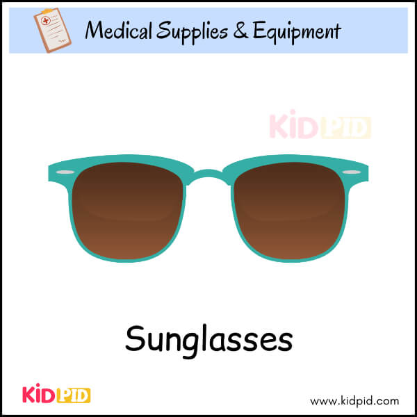 Sunglasses cartoon for kids learning about eye care