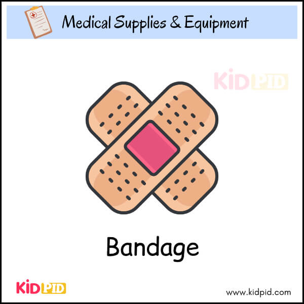 Cute bandage illustration for medical learning worksheets