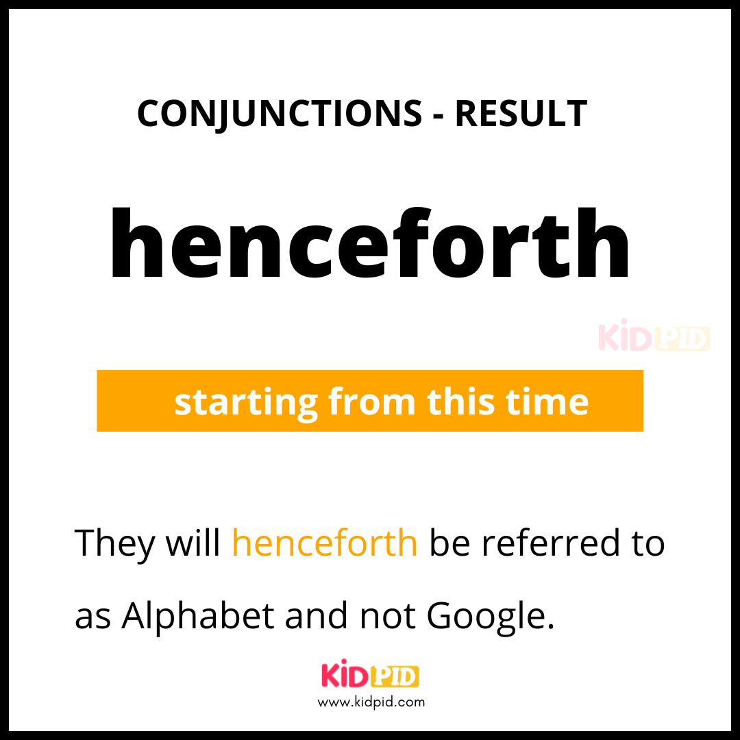 Henceforth - Conjunctions in English