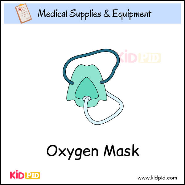 Oxygen mask image for kids learning medical tools