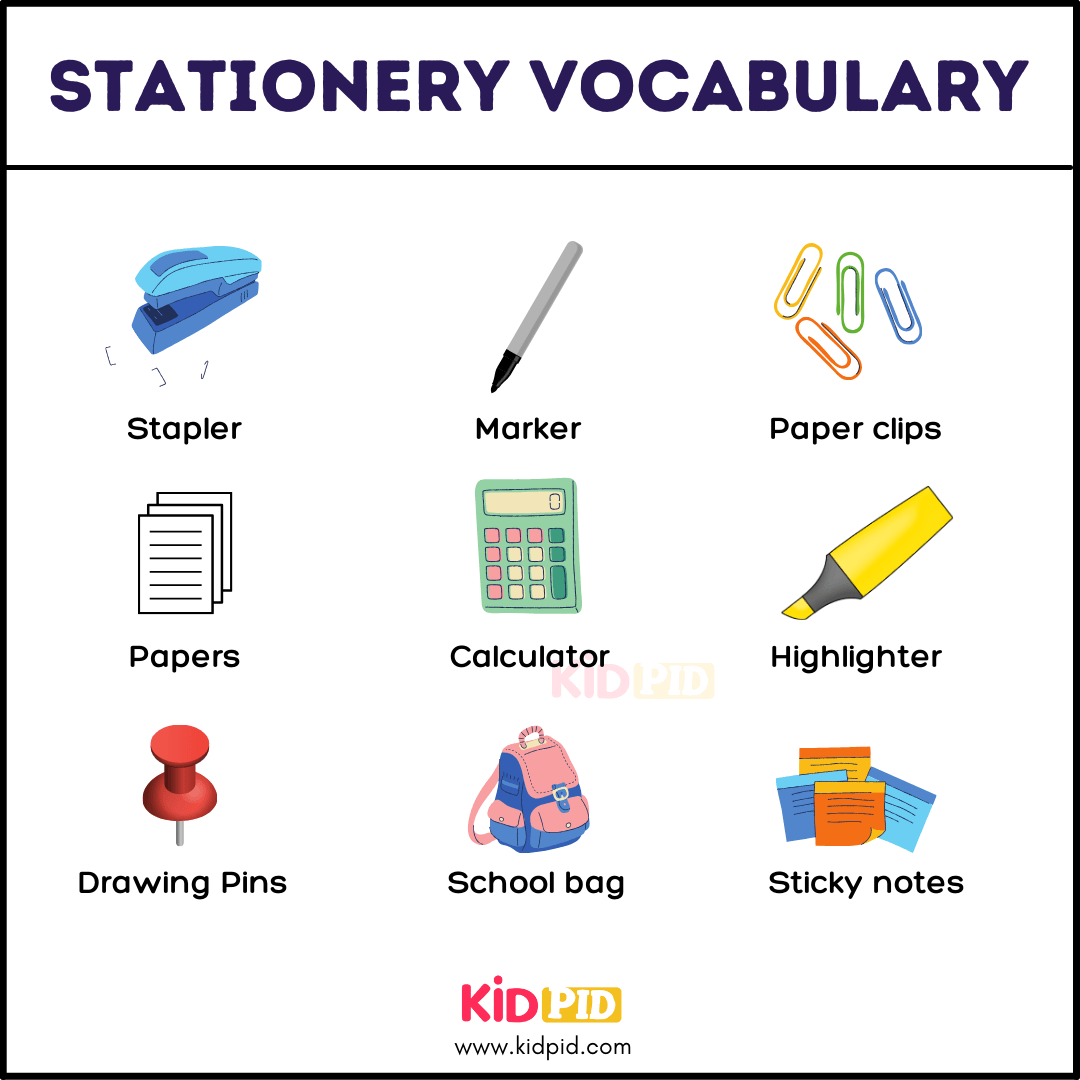 Stationery Vocabulary - English Vocabulary For Kids