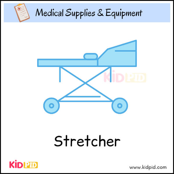 Stretcher image for kids learning about hospital tools