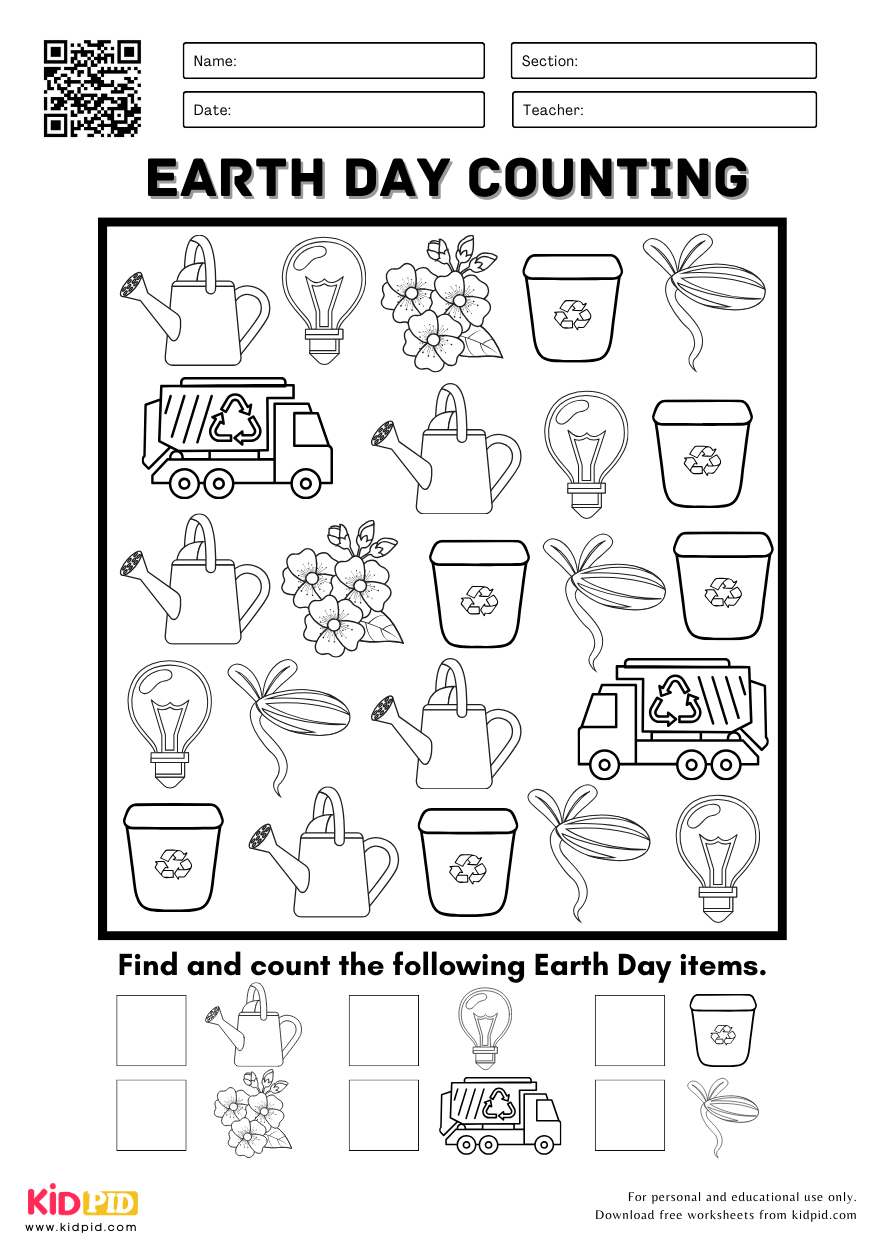 Earth Day Counting Activity