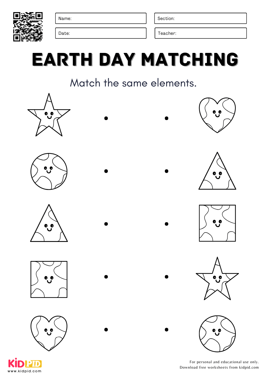 Matching Activity For 4-5 Years Old Kids
