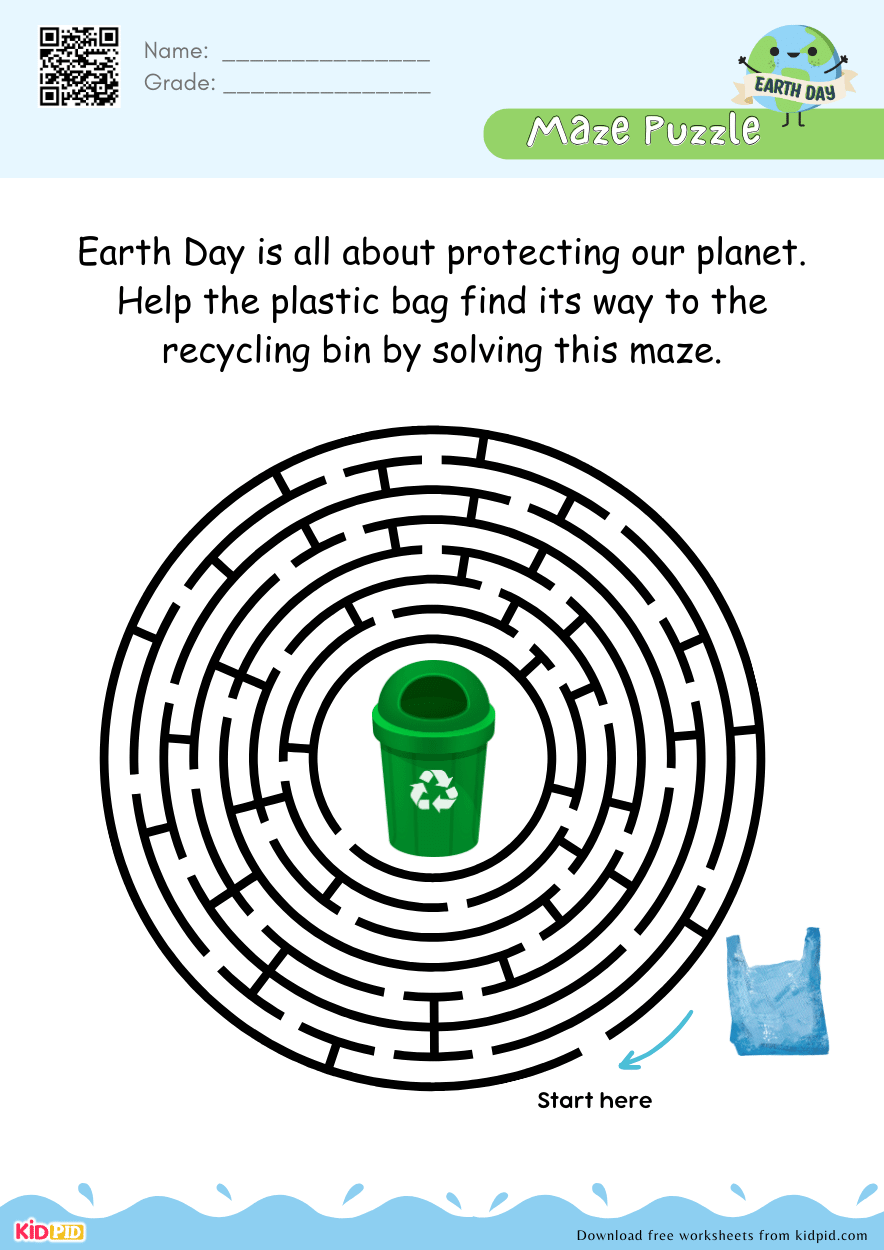 Maze Puzzle Activity For Earth Day