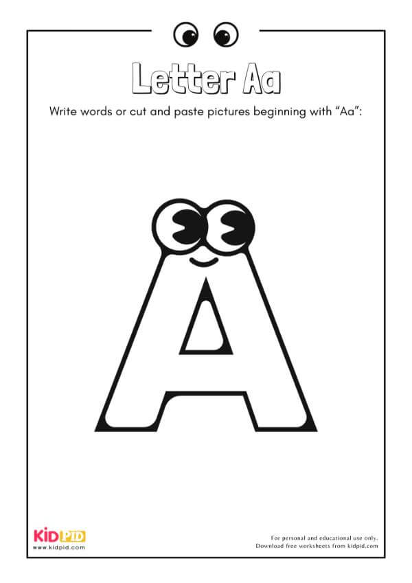 Letter Aa - Alphabet Collage Book For Kindergarten