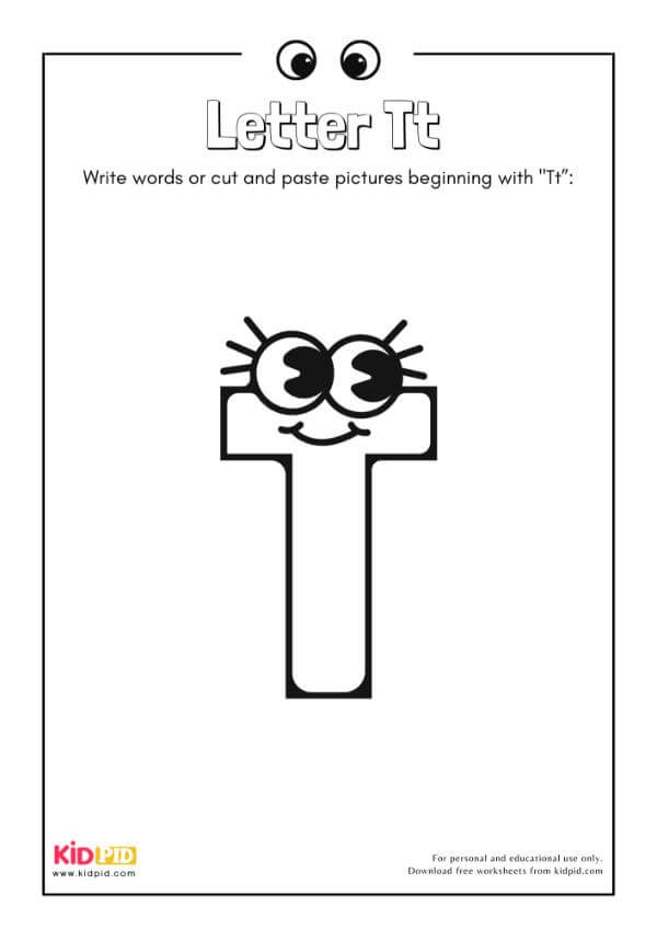 Letter Tt - Alphabet Collage Book For Kindergarten