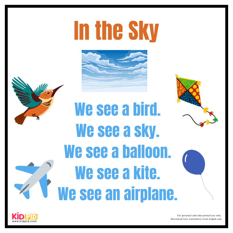 Reading Fluency Book - In the Sky