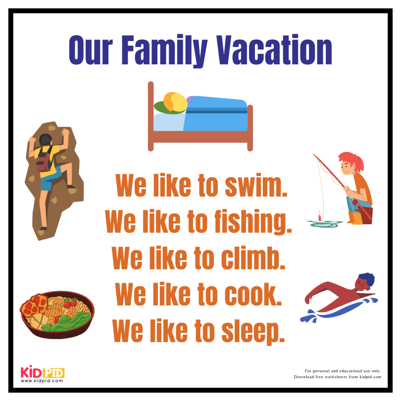 Reading Fluency Book - Our Family Vacation