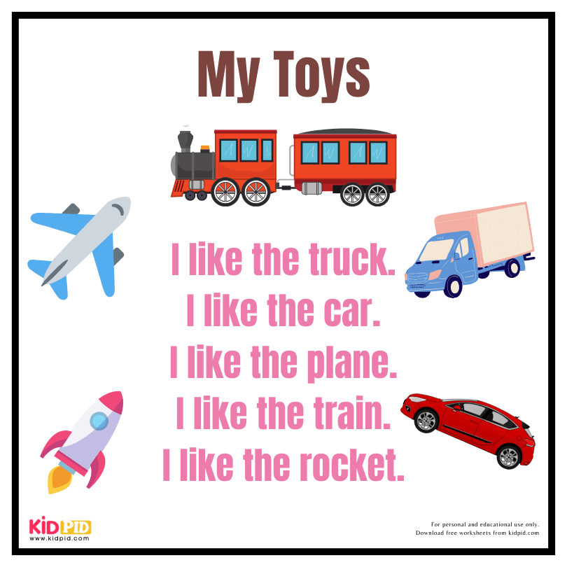 Reading Fluency Book - My Toys