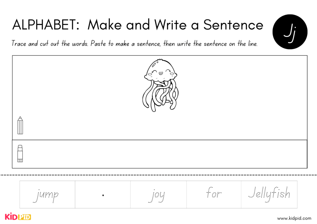 Alphabet Handwriting and Sentence Structure Worksheet 