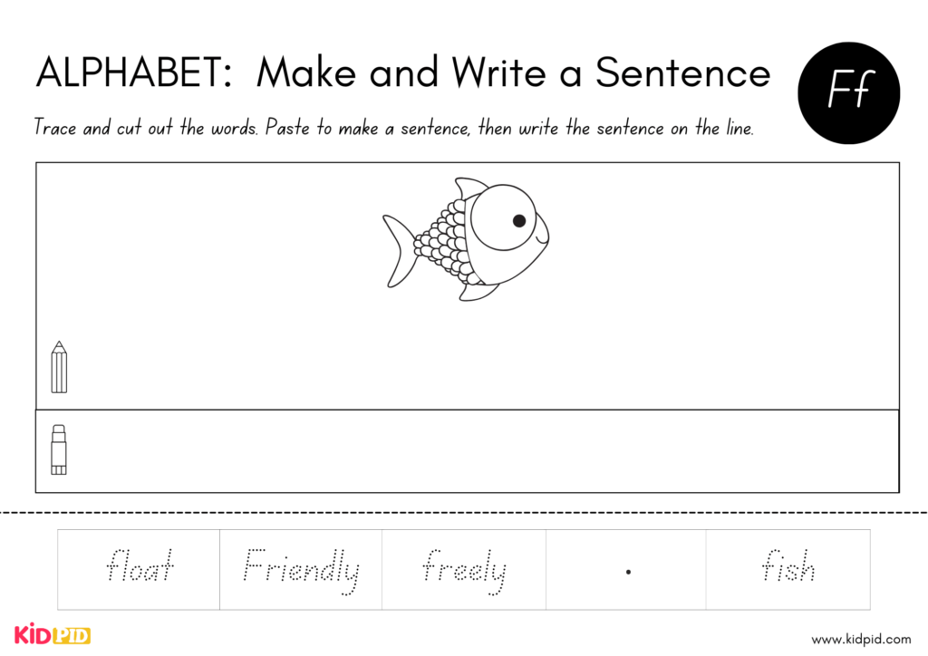 Alphabet Handwriting and Sentence Structure Worksheet 