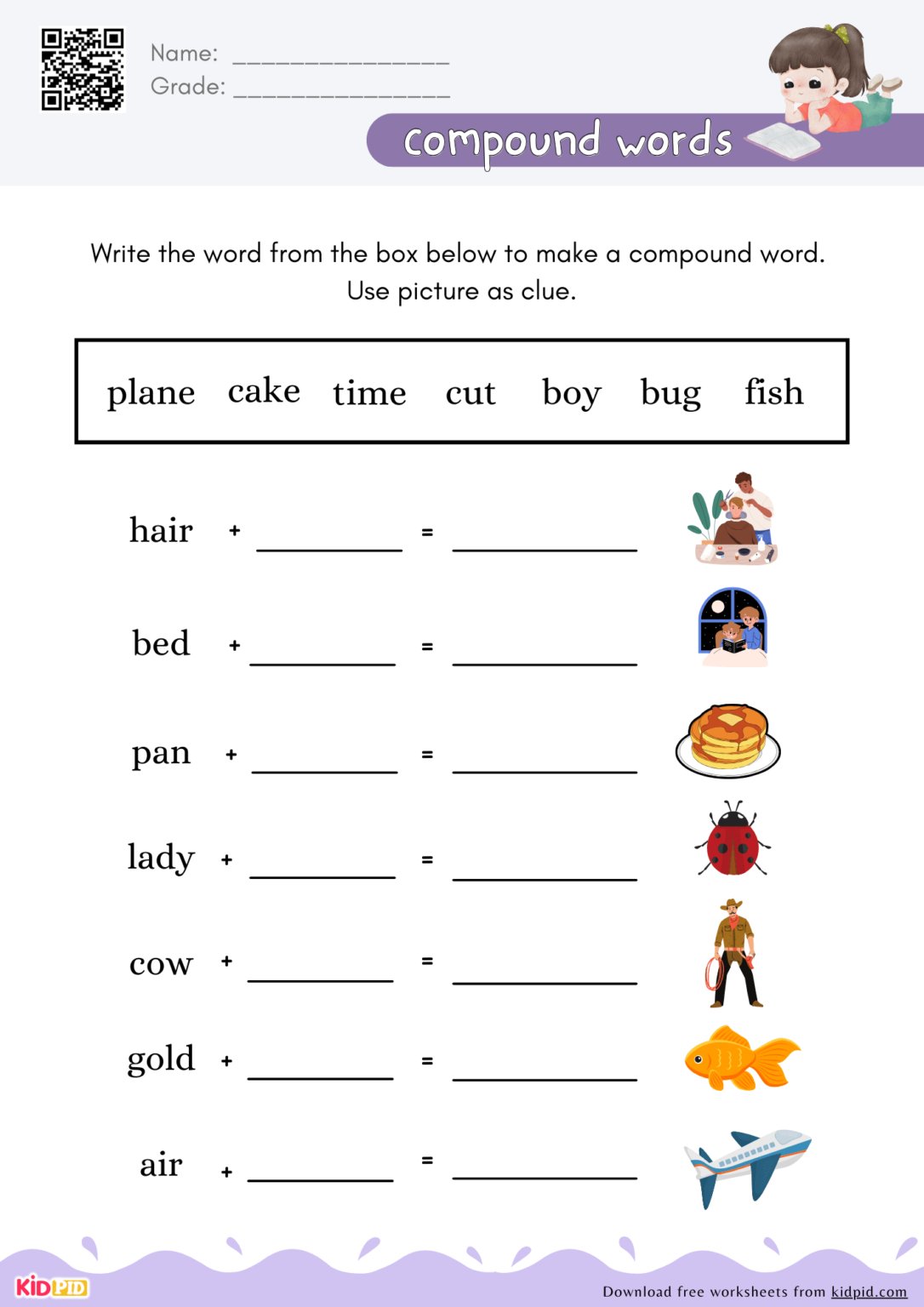 Choose the Correct Word to Form Compound Word Worksheet for Grade 2 ...