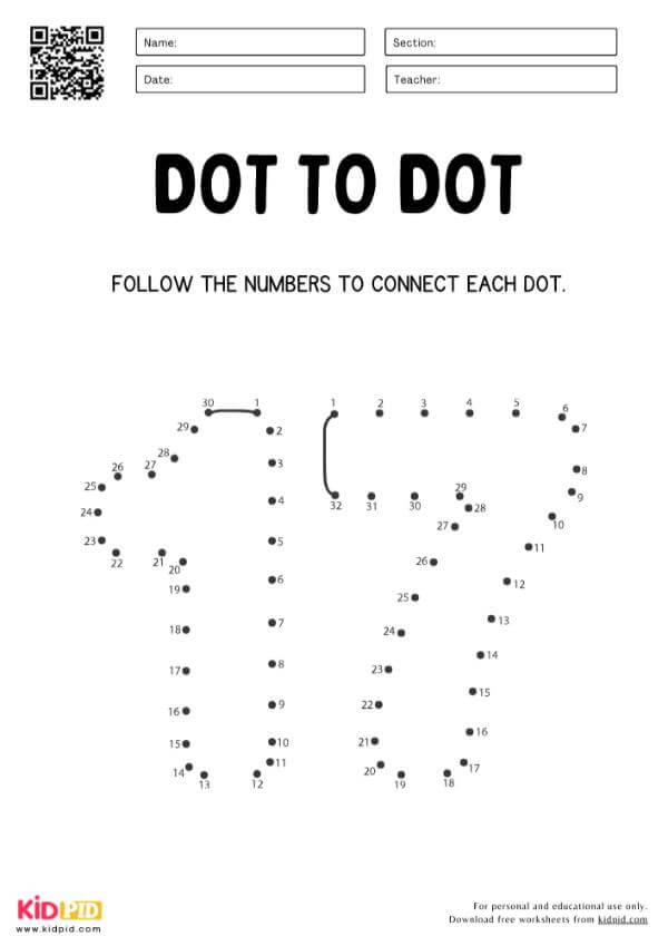 Dot to Dot Numbers 0 to 20 Math Worksheet Activity For Preschool