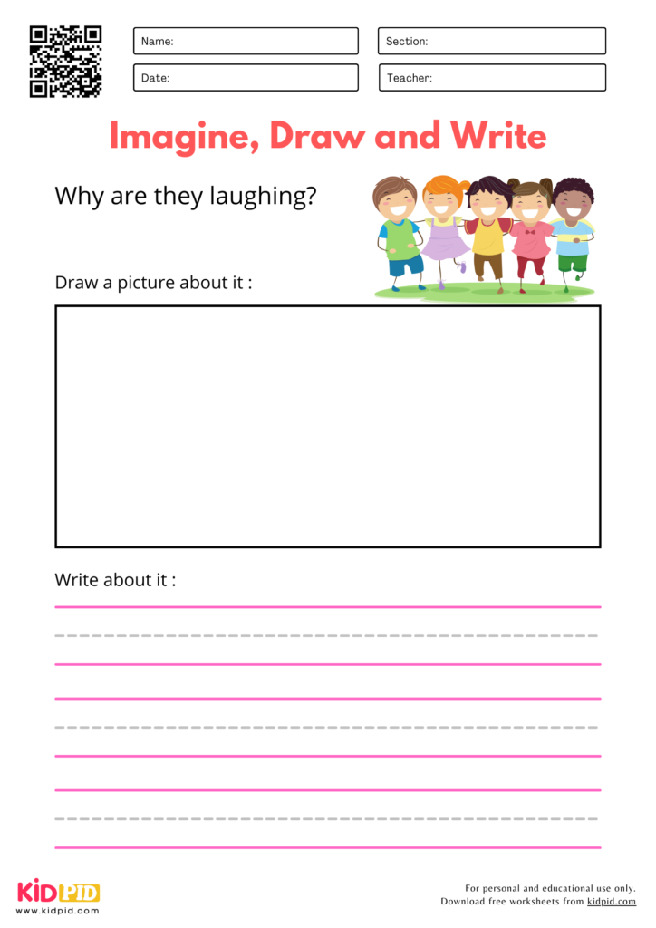 Imagine, Draw and Writing Practice Worksheet for Kindergarten - Kidpid