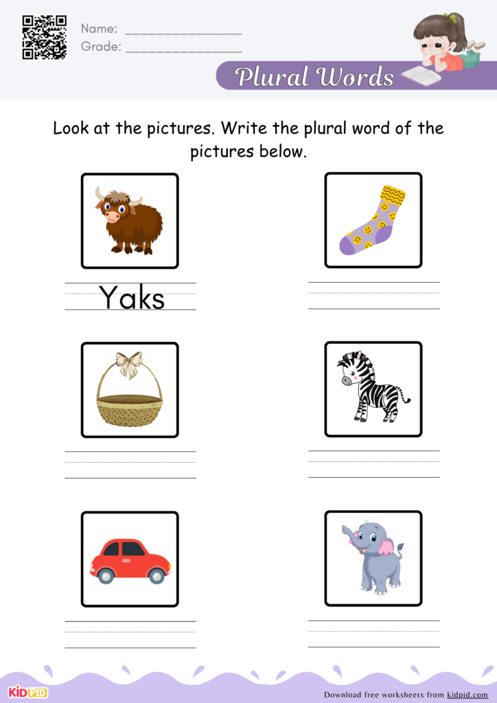Look At The Picture And Write The Plural Word Worksheets For Kindergarten