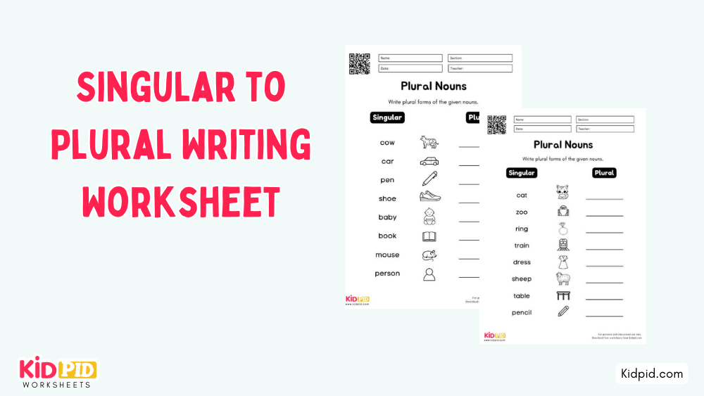 Singular to Plural Writing Worksheet