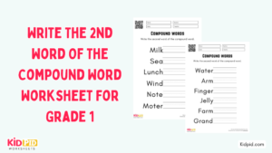Write The 2nd Word Of The Compound Word Worksheets For Grade 1 - Kidpid